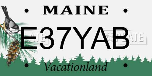 E37YAB Maine License Plate