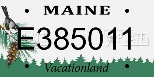 E385011 Maine License Plate