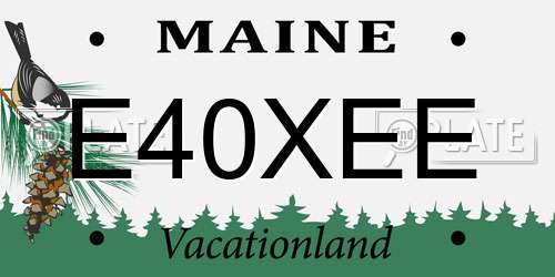 E40XEE Maine License Plate