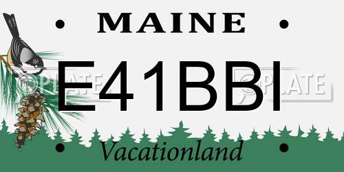 E41BBI Maine License Plate