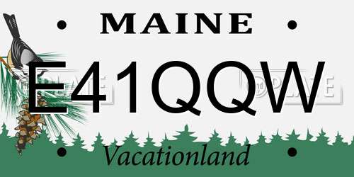 E41QQW Maine License Plate