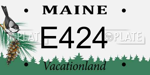 E424 Maine License Plate