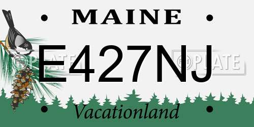 E427NJ Maine License Plate