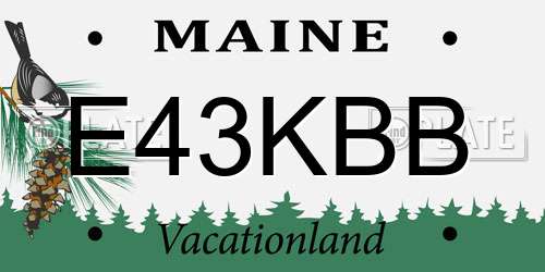 E43KBB Maine License Plate
