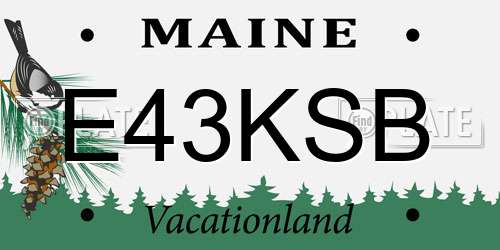 E43KSB Maine License Plate