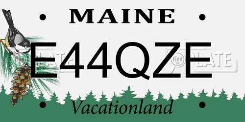 E44QZE Maine License Plate