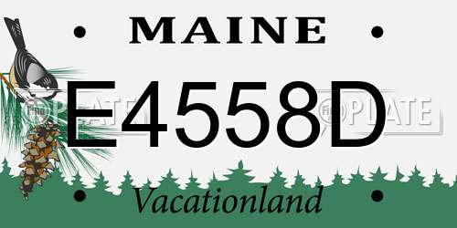E4558D Maine License Plate