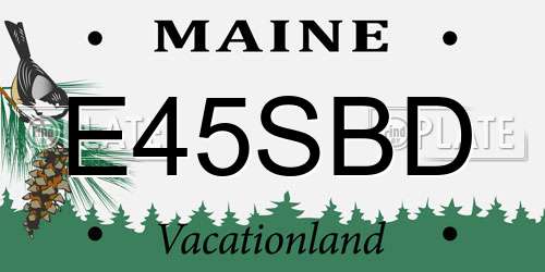 E45SBD Maine License Plate