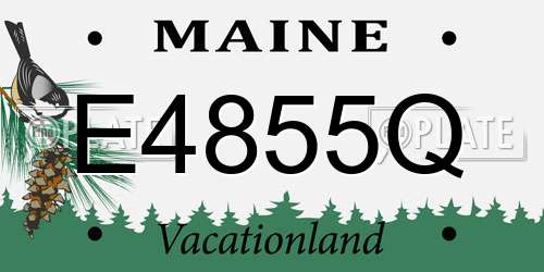 E4855Q Maine License Plate