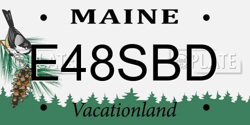 E48SBD Maine License Plate
