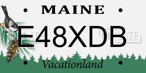 E48XDB Maine License Plate