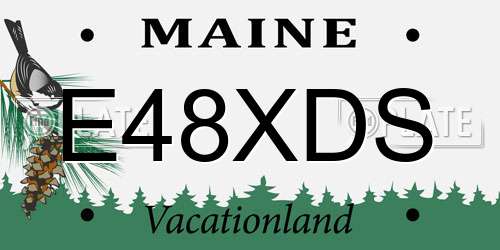E48XDS Maine License Plate