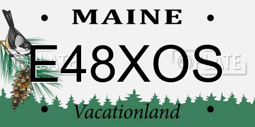 E48XOS Maine License Plate