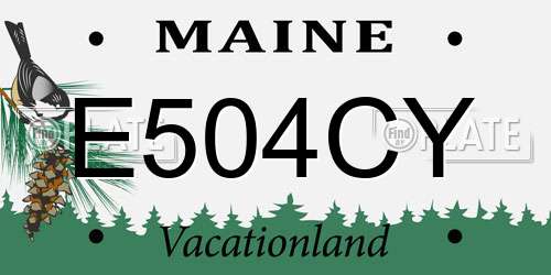 E504CY Maine License Plate
