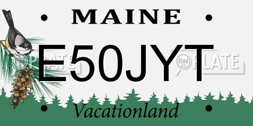E50JYT Maine License Plate