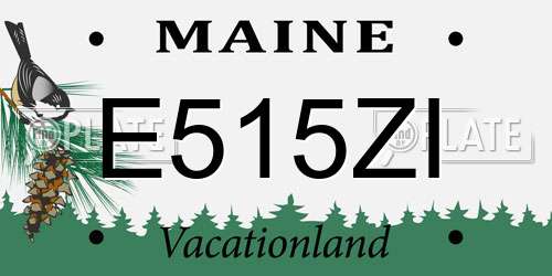 E515ZI Maine License Plate