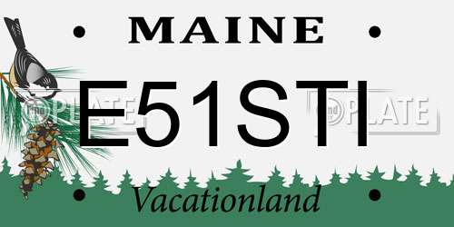 E51STI Maine License Plate