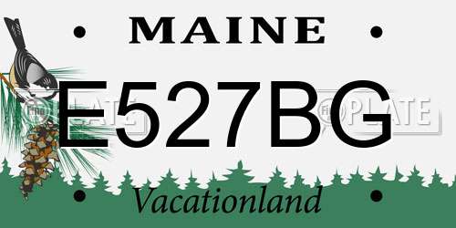 E527BG Maine License Plate