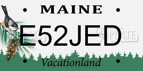 E52JED Maine License Plate