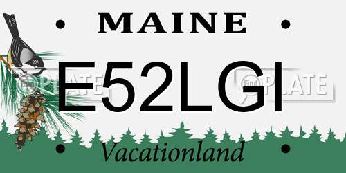 E52LGI Maine License Plate