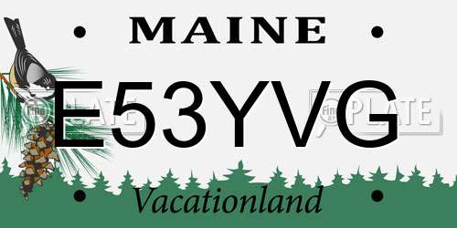 E53YVG Maine License Plate