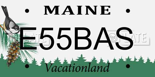 E55BAS Maine License Plate