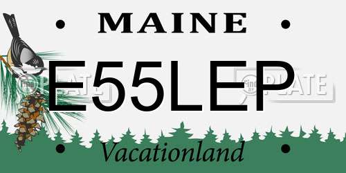 E55LEP Maine License Plate