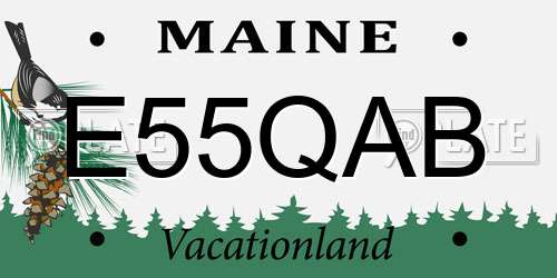 E55QAB Maine License Plate