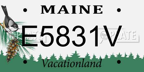 E5831V Maine License Plate