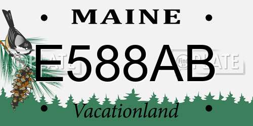 E588AB Maine License Plate