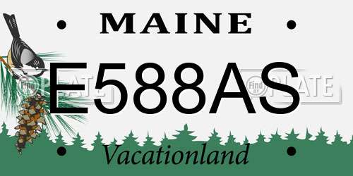 E588AS Maine License Plate