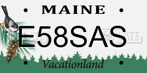 E58SAS Maine License Plate