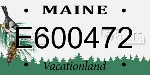 E600472 Maine License Plate