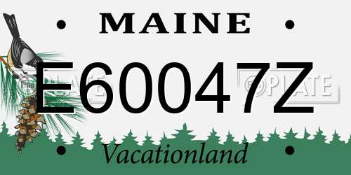 E60047Z Maine License Plate