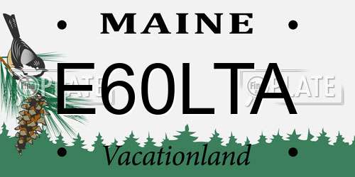 E60LTA Maine License Plate