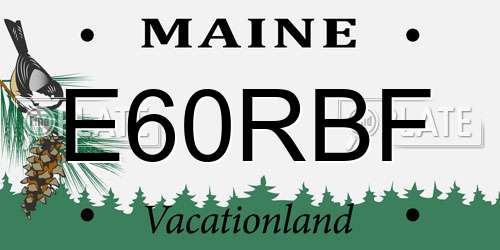 E60RBF Maine License Plate