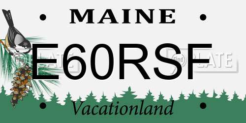 E60RSF Maine License Plate