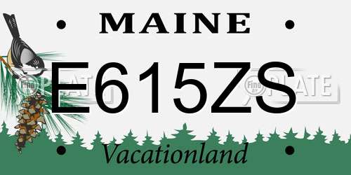 E615ZS Maine License Plate