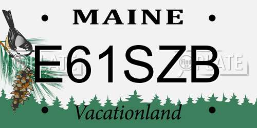 E61SZB Maine License Plate