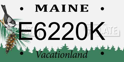 E6220K Maine License Plate