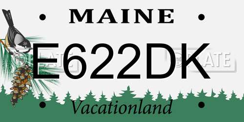 E622DK Maine License Plate