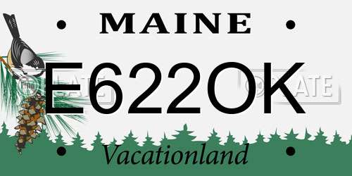 E622OK Maine License Plate