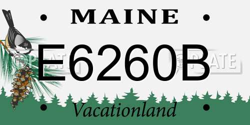 E6260B Maine License Plate