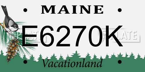 E6270K Maine License Plate