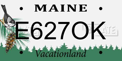 E627OK Maine License Plate