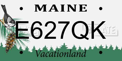 E627QK Maine License Plate