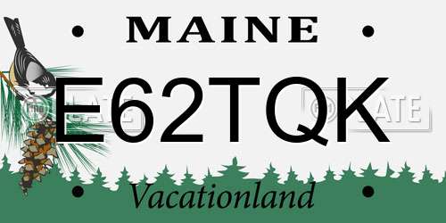 E62TQK Maine License Plate