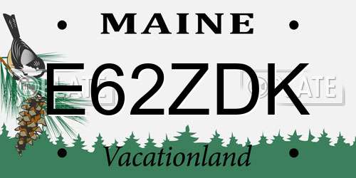 E62ZDK Maine License Plate