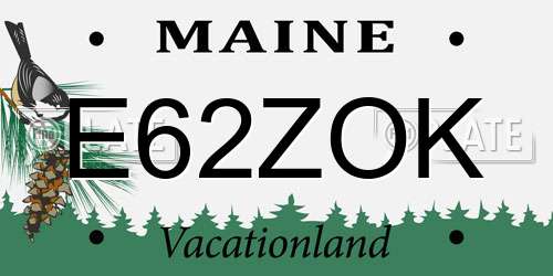 E62ZOK Maine License Plate