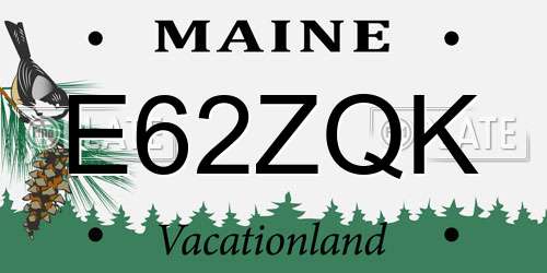 E62ZQK Maine License Plate